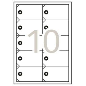 Apli Pack de 100 Etiquetas Colgantes Imprimibles 98x57mm - 10 Hojas x 10 Etiquetas - Cartulina Microperforada de 200g/m² - Color