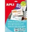 Apli Pack de 100 Tarjetas de Visita 250g - 10 Hojas por 10 Trajetas - Cantos Rectos - Color Blanco Mate