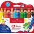 Faber-Castell Grippy Pack con 10 Lapices de Colores Gruesos Mina XXL Suave - Forma Triangular con Grip - Colores Surtidos