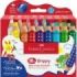 Faber-Castell Grippy Pack con 16 Lapices de Colores Gruesos Mina XXL Suave + Sacapuntas - Forma Triangular con Grip - Colores Su