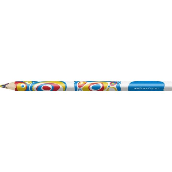 Faber-Castell Fantasia Lapiz Jumbo con Mina Multicolor - Cuerpo Triangular Decorado - Madera de Bosques Sostenibles