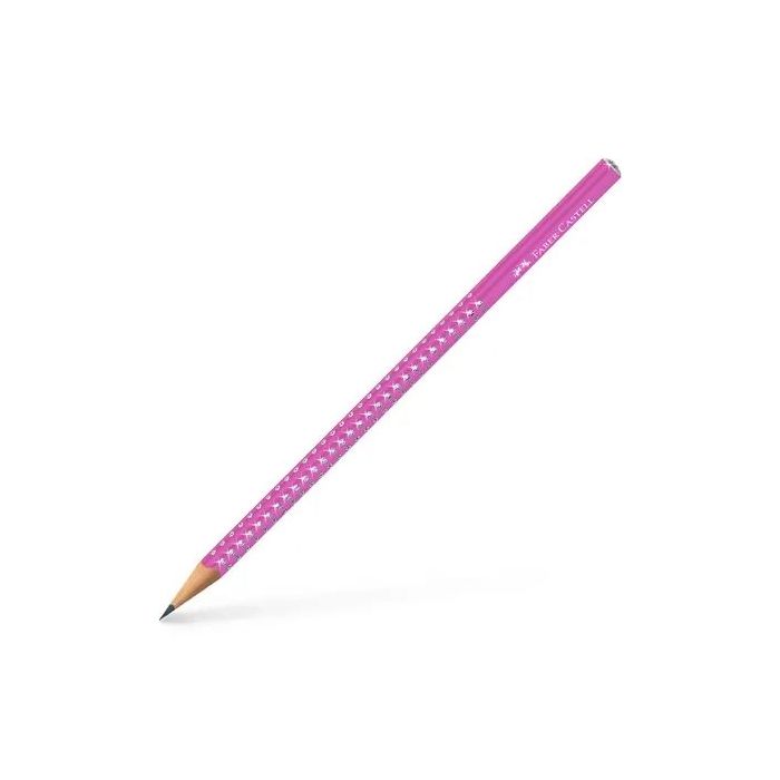 Faber-Castell Sparkle Aurora Lapiz Triangular de Grafito B - Mina Resistente a la Rotura - Con Cabelilla Plateada - Color del Cu