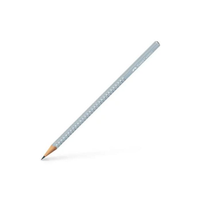Faber-Castell Sparkle Aurora Lapiz Triangular de Grafito B - Mina Resistente a la Rotura - Con Cabelilla Plateada - Color del Cu