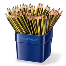 Staedtler Noris 119 Jumbo Cubo Expositor con 72 Lapices de Grafito Triangular - Mina HB2 Ultrarresistente de 4mm - Madera de Bos