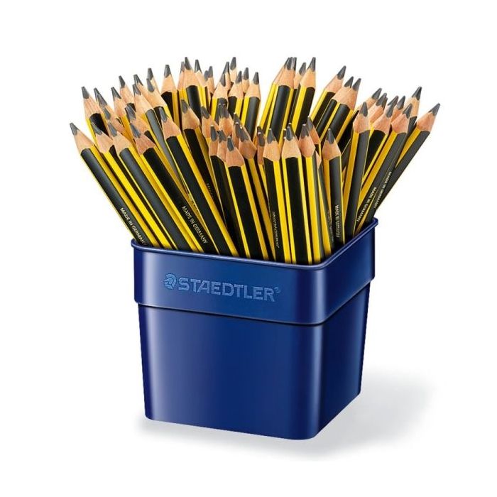 Staedtler Noris 119 Jumbo Cubo Expositor con 72 Lapices de Grafito Triangular - Mina HB2 Ultrarresistente de 4mm - Madera de Bos