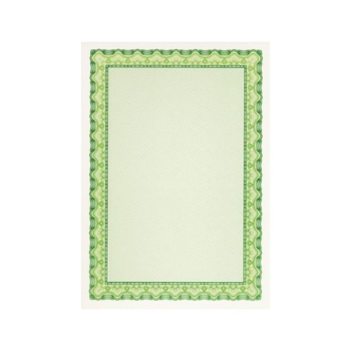 Apli Pack de 10 Hojas de Papel Certificado - Diseño de Concha - 115gr - Ideal para Certificados y Diplomas - Compatible con Impr
