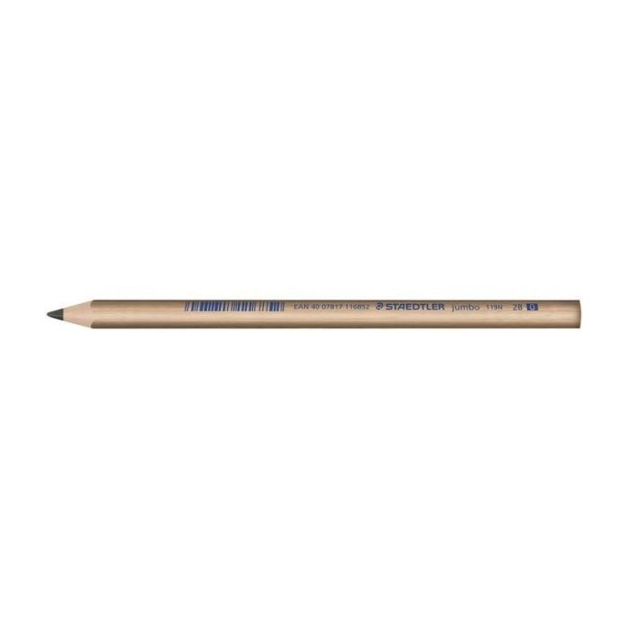 Staedtler Noris Natural 119 Jumbo Lapiz de Grafito Triangular 2B 4mm - Madera Certificada FSC - Cuerpo de Color Madera Natural