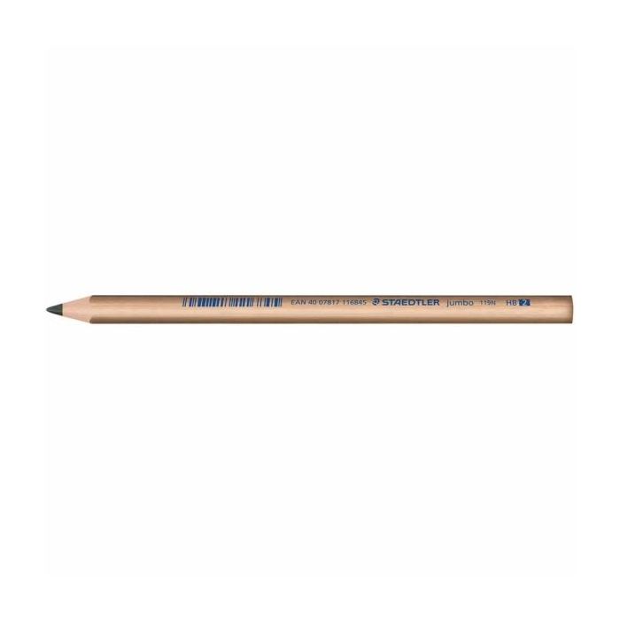 Staedtler Noris Natural 119 Jumbo Lapiz de Grafito Triangular HB 4mm - Madera Certificada FSC - Cuerpo de Color Madera Natural