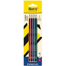 Staedtler Noris 120 Pack con 4 Lapices de Grafitito Hexagonales HB - Resistencia a la Rotura - Madera de Bosques Sostenibles - C