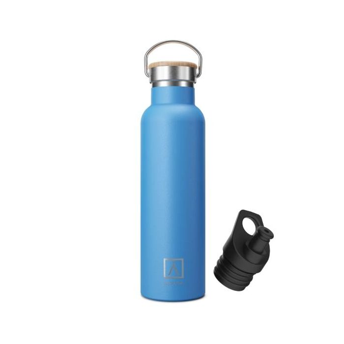 Numada Mibbot Denim Botella Termica - Capacidad de 600ml - Tapon Deportivo - Bolsa de Neopreno - 5 Capas - Libre de BPA - Boca A