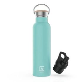 Numada Mibbot Mint Botella Termica - Capacidad de 600ml - Tapon Deportivo - Bolsa de Neopreno - 5 Capas - Libre de BPA - Boca An