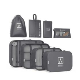 Numada Midweek A80 Pack de 8 Organizadores de Maleta - Poliester Impermeable - Malla Semitransparente - Cremallera con Doble Tir