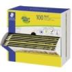 Staedtler Noris 120-2 Expositor con 100 Lapices de Grafito Hexagonal HB - Mina Ultrarresistente de 2mm - Madera de Bosques Soste