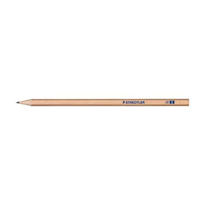 Staedtler Noris Natural 130 Lapiz de Grafito Hexagonal 2B - Madera Certificada FSC - Cuerpo de Color Madera Natural