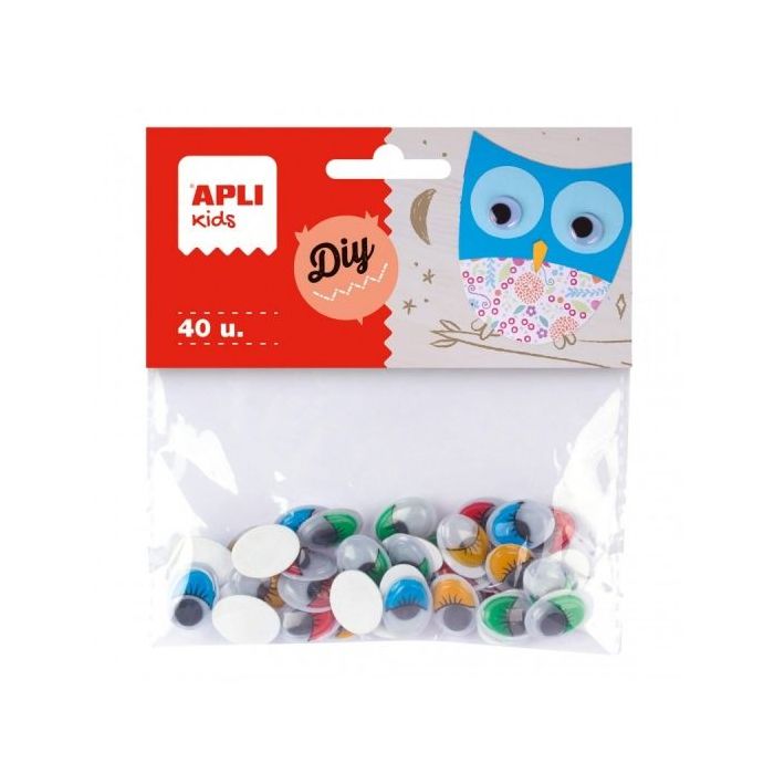 Apli Ojos Moviles Adhesivos Ovalados - Gran Poder de Adhesion - Versatiles para Multiples Superficies - Ideales para Manualidade