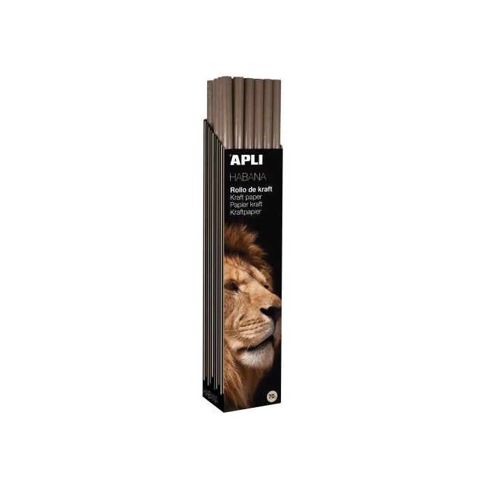 Apli Rollo de Papel Kraft - 70gr - Fibras Naturales - Alta Resistencia - Homogeneidad de Color - Ideal para Embalajes y Manualid