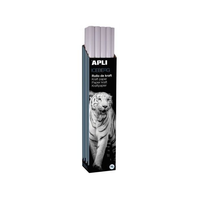 Apli Rollo de Papel Kraft - 70gr - Fibras Naturales - Alta Resistencia - Homogeneidad de Color - Ideal para Embalajes y Manualid