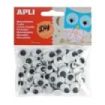Apli Ojos Moviles Adhesivos Ovalados - Gran Poder de Adhesion - Versatiles para Multiples Superficies - Ideales para Manualidade