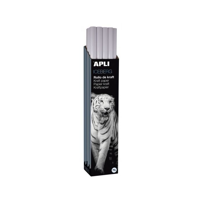 Apli Rollo de Papel Kraft - 70gr - Fibras Naturales - Alta Resistencia - Homogeneidad de Color - Ideal para Embalajes y Manualid