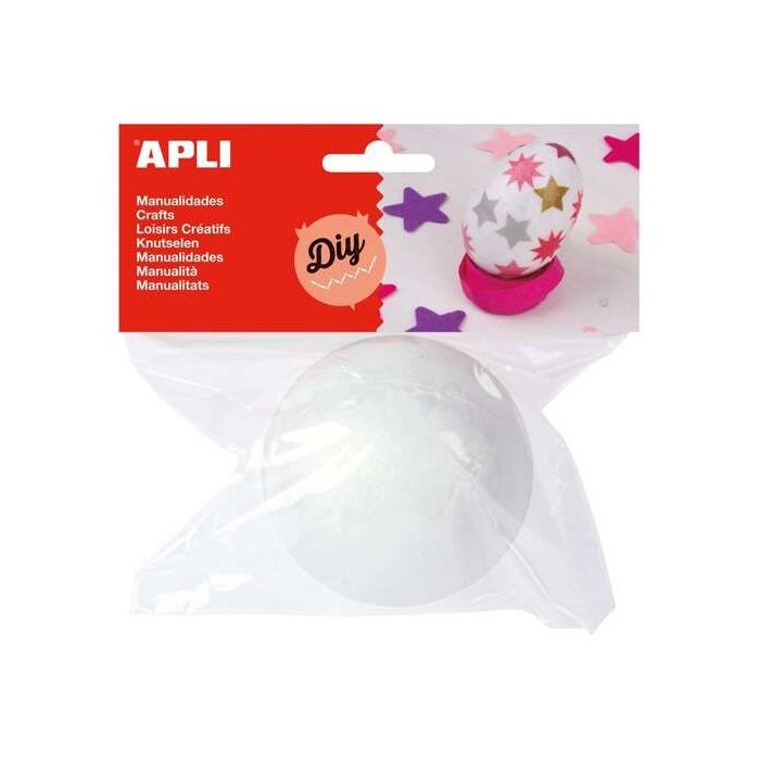 Apli Bola de Poliestireno Ø 80 mm - Facil de Cortar, Pintar o Forrar - Ideal para Manualidades - Color Blanco