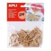 Apli Pack de 45 Mini Pinzas de Madera Natural 25 x 3 mm - Color Madera