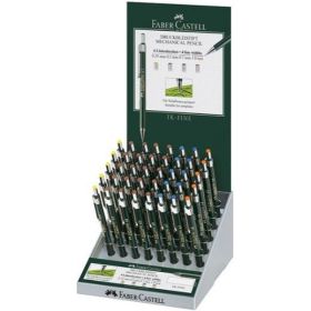 Faber-Castell TK-Fine 9713 Expositor con 40 Portaminas de Diferentes Graduaciones - Mina HB - Goma de Borrar Integrada