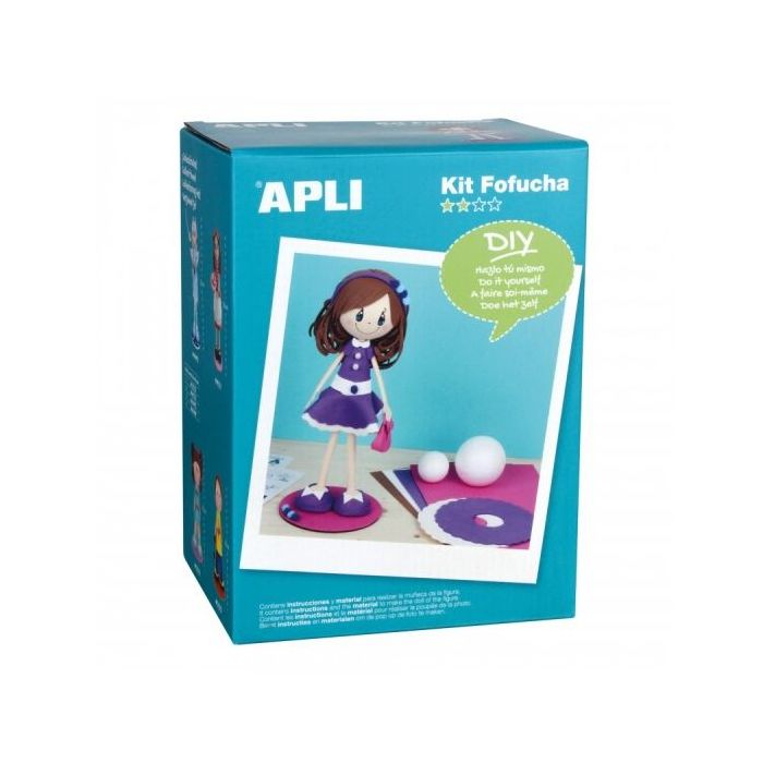 Apli Kit de Manualidades Fofucha Alice - Todo el Material Incluido - Patrones e Instrucciones Visuales - Nivel Medio - Ideal par