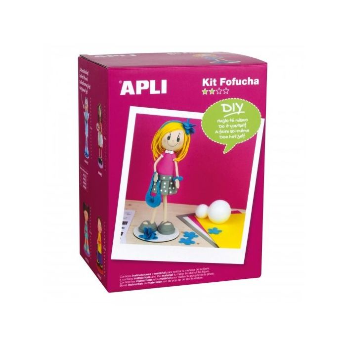 Apli Kit de Manualidades Fofucha Eva - Todo Incluido - Instrucciones Visuales - Nivel Medio