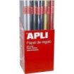 Apli Expositor de 55 Rollos de Papel Regalo Kraft - 11 Rollos por Color - Medidas del Rollo 0.70x2m - Colores Azul Oscuro, Verde