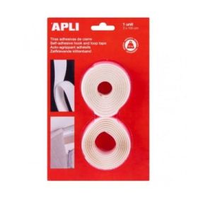 Apli Cinta Adhesiva Gancho Bucle - Union Segura - Reutilizable - Resistencia 10 kg - Adhesivo Acrilico - Alternativa a Taladros