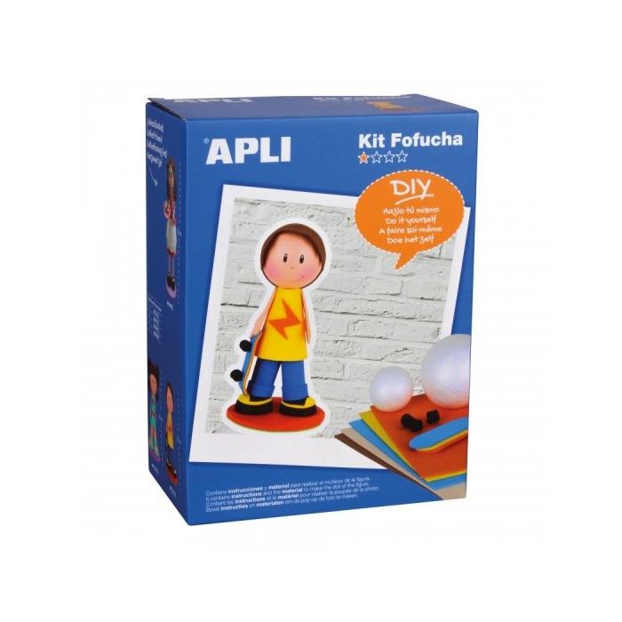 Apli Kit de Manualidades Fofucha Niño - Incluye Material Completo - Patrones e Instrucciones Visuales - Ideal para Principiantes