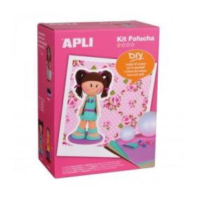Apli Kit de Manualidades Fofucha Niña - Incluye Todo el Material - Patrones e Instrucciones Visuales - Ideal para Principiantes