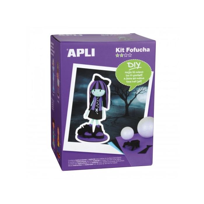 Apli Kit de Manualidades Fofucha Monster - Todo Incluido - Instrucciones Visuales - Nivel Medio - Ideal para Actividades Guiadas