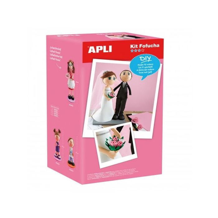 Apli Kit de Manualidades Fofucha Novios - Todo Incluido - Instrucciones Visuales - Nivel Avanzado