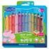 Staedtler Noris Junior Peppa Pig Pack de 12 Lapices de Colores Extragruesos + Sacapuntas - 3 en 1, Lapiz, Cera y Acuarelable - C