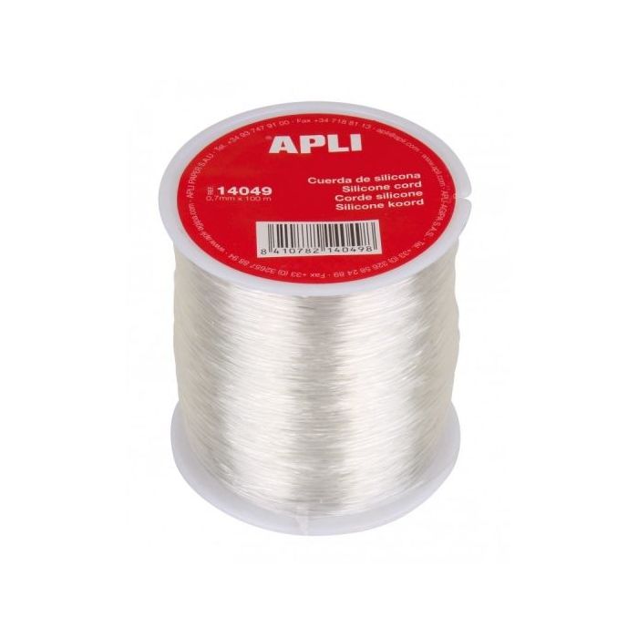 Apli Bobina de Cuerda de Silicona Elastica - Transparente - Alta Calidad - Gran Resistencia - Ideal para Joyeria y Manualidades