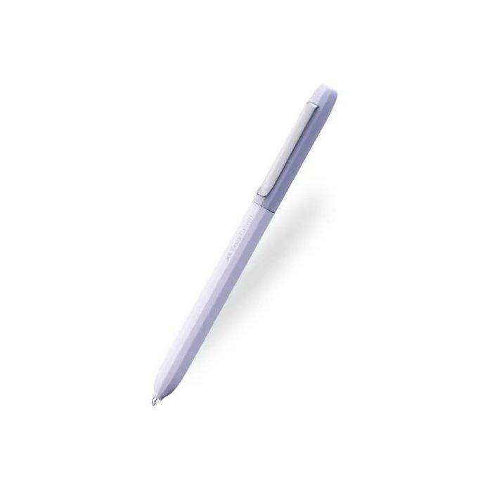 Faber-Castell Avori Boligrafo de Mecanismo Giratorio XB - 92% de Plastico Reciclado - Clip Metalico Solido - Color Lavanda