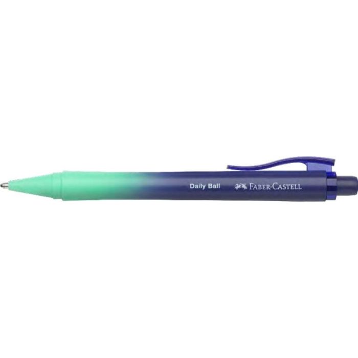 Faber-Castell Daily Ball Flow Edition Buzzing Blue Boligrafo Retractil XB - Atractivo Diseño - Tinta Azul Indeleble - Color Azul