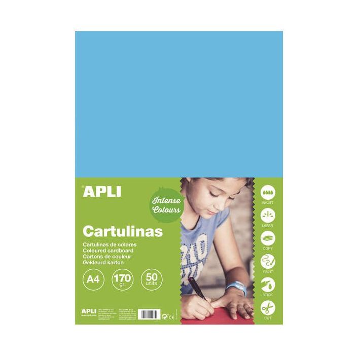 Apli Cartulina Azul Cielo A4 170g 50 Hojas