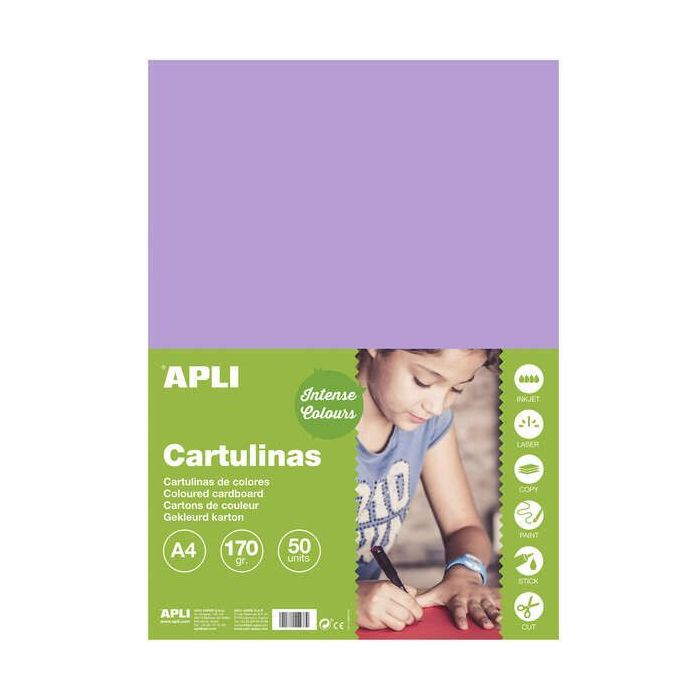 Apli Cartulina Violeta A4 170g 50 Hojas