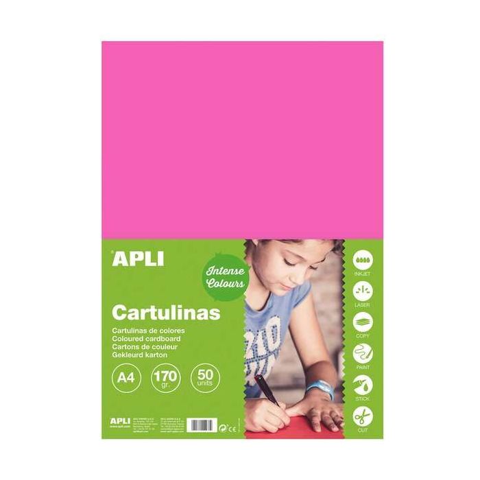Apli Cartulina Fucsia A4 170g 50 Hojas
