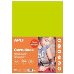 Apli Cartulina Verde Fluorescente A4 170g 50 Hojas