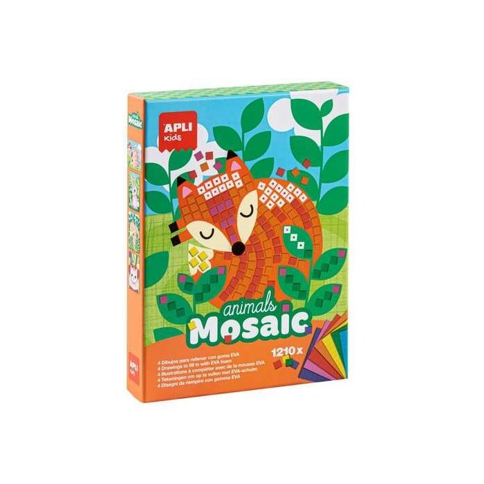 Apli Mosaico de Goma Eva Animales - Diferentes Diseños - Goma Eva Precortada - Para Desarrollar la Destreza y Precision