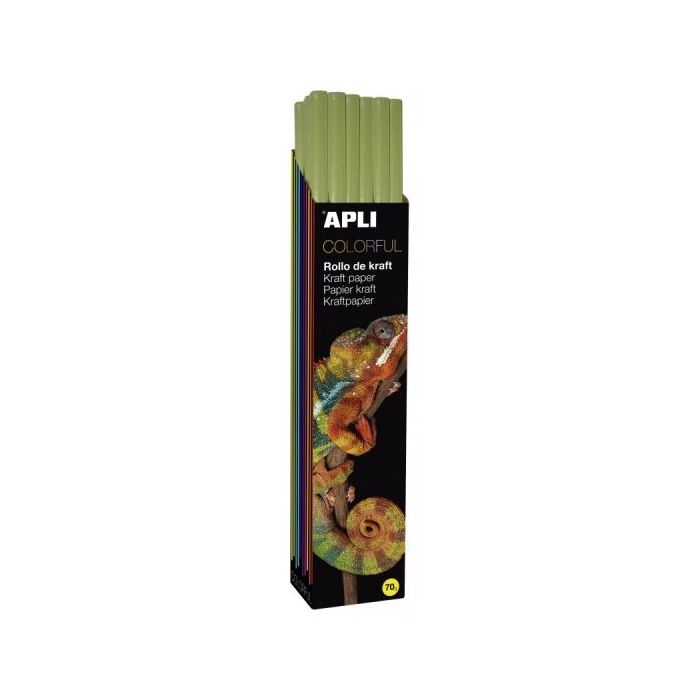 Apli Rollo de Papel Kraft - 70gr - Fibras Naturales - Alta Resistencia - Homogeneidad de Color - Ideal para Manualidades y Embal