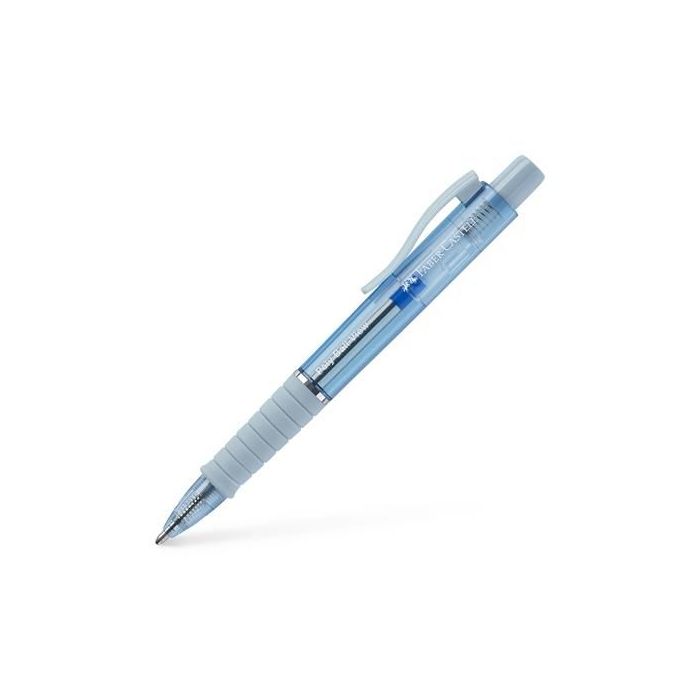 Faber-Castell Poly Ball View Aurora Colours Boligrafo Retractil XB - Cuerpo Translucido - Grip de Agarre - Tinta Azul - Color Az