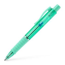 Faber-Castell Poly Ball View Aurora Colours Boligrafo Retractil XB - Cuerpo Translucido - Grip de Agarre - Tinta Azul - Color Ve