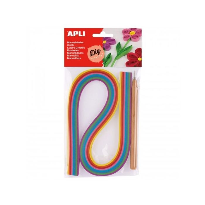 Apli Kit de Quilling - Incluye Herramienta y 120 Tiras de Papel - Ideal para Decoraciones y Manualidades Originales - Perfecto p
