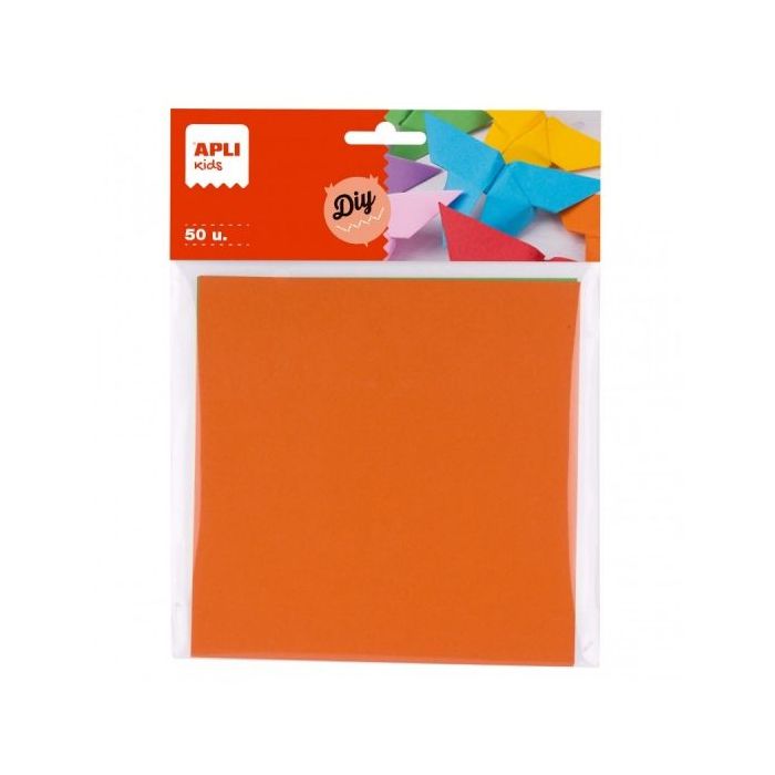 Apli Pack de 50 Hojas de Papel Origami - Color en Ambas Caras - Colores Surtidos