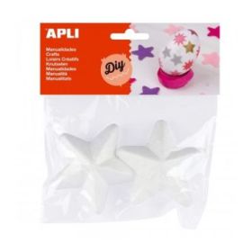 Apli Pack de 2 Estrellas de Poliestireno - Alta Densidad - Faciles de Cortar y Pintar - Ideales para Decoraciones y Manualidades