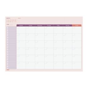 Finocam Bari Planificador sin Fechar - Internacional - Mes Vista - Formato A4 - 297x210mm - Papel de 90g/m2 - 60 Hojas Encoladas